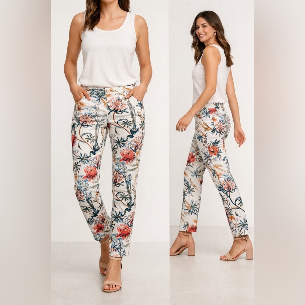 Zara Woman Floral Print Pants - Multicolor size XSmall